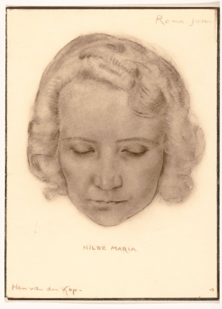 Reprodução fotográfica de um retrato de Hilde Maria por Han van der Kop de Adriaan Bijl (attributed to)