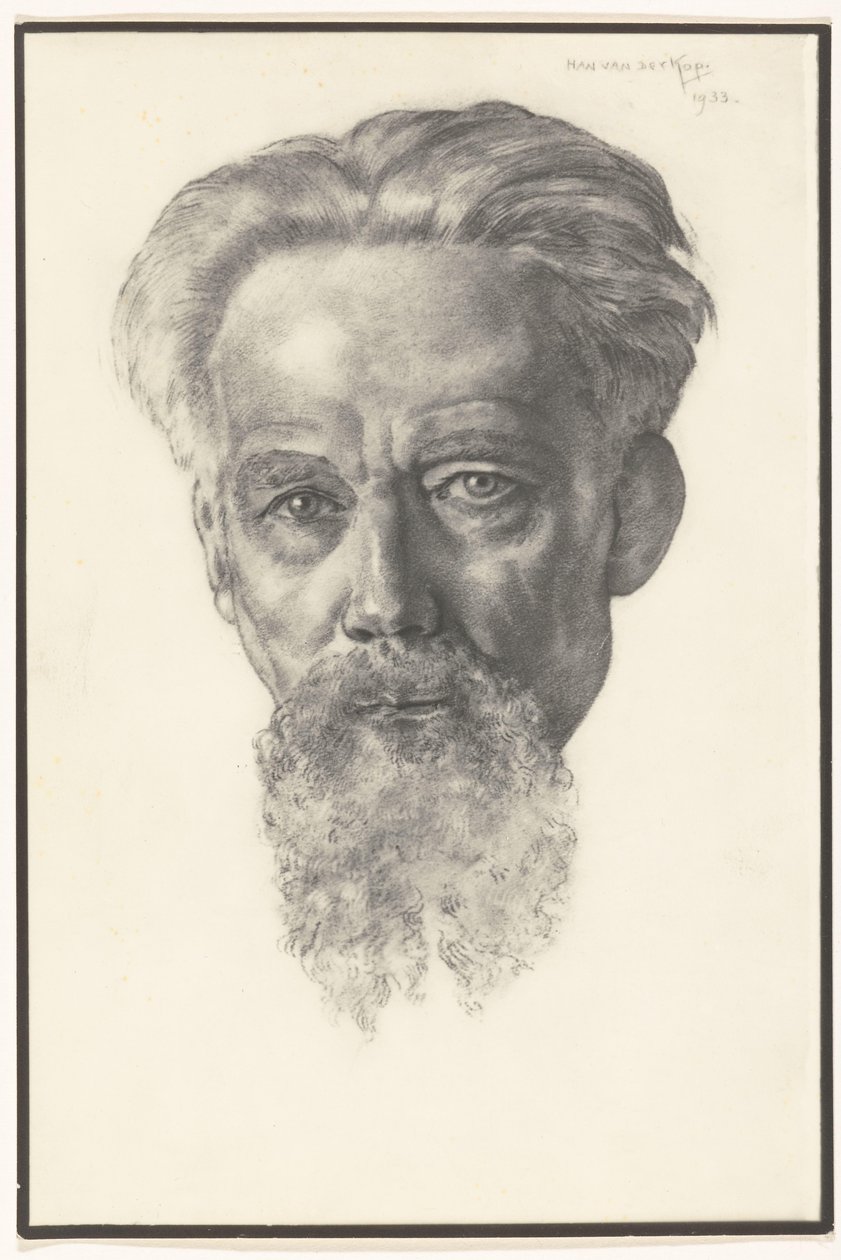 Fotoreprodução de um retrato de um homem por Han van der Kop de Adriaan Bijl