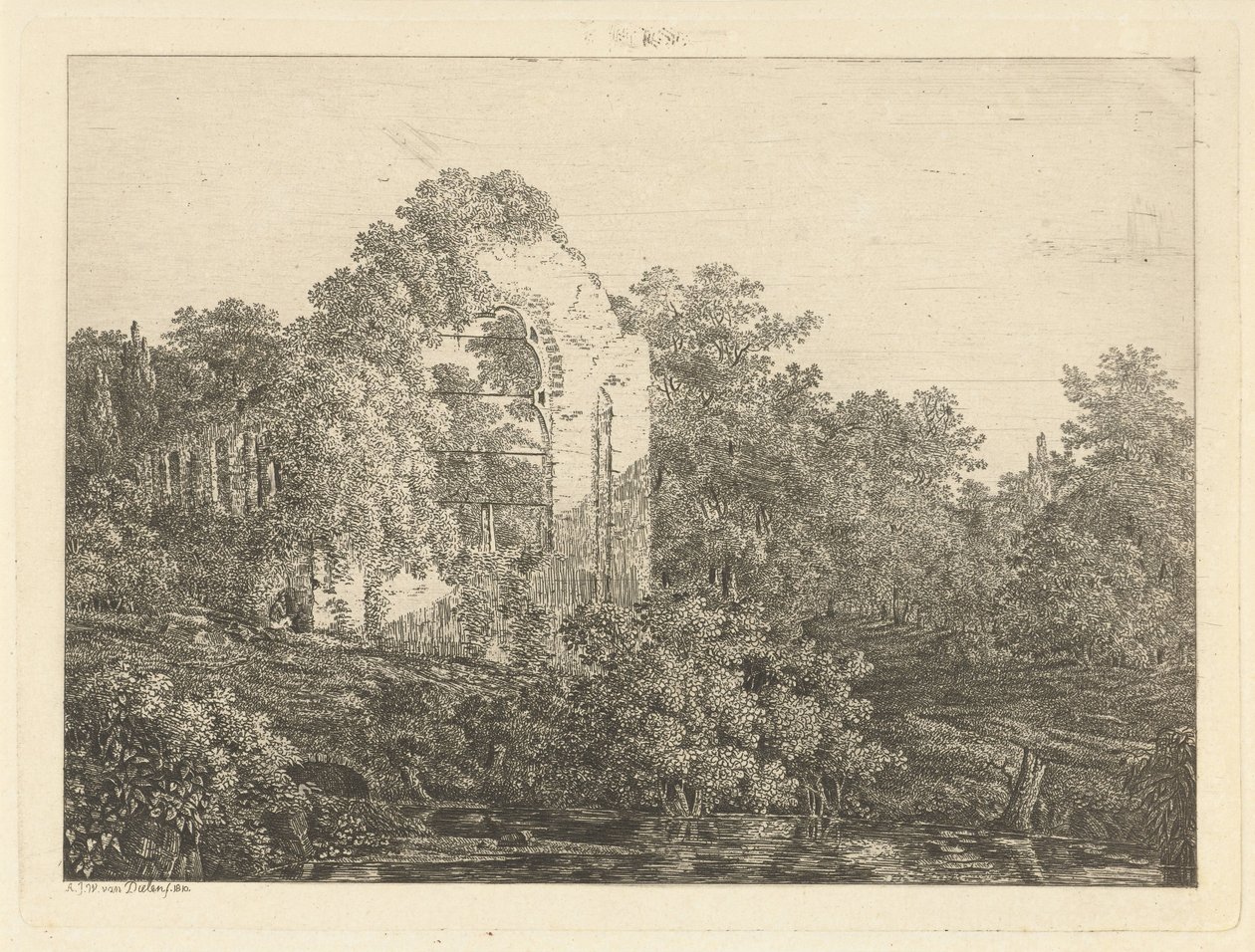 Ruínas da Huis ter Haar de Adriaan Jacob Willem van Dielen