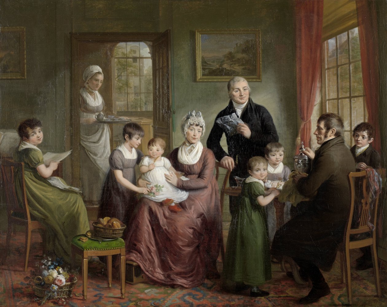 Retrato da Família de Adrianus Bonebakker com Dirk L. Bennewitz
Retrato da Família de Adrianus Bonebakker e do seu companheiro D.L. Bennewitz de Adriaan de Lelie (signed by artist)