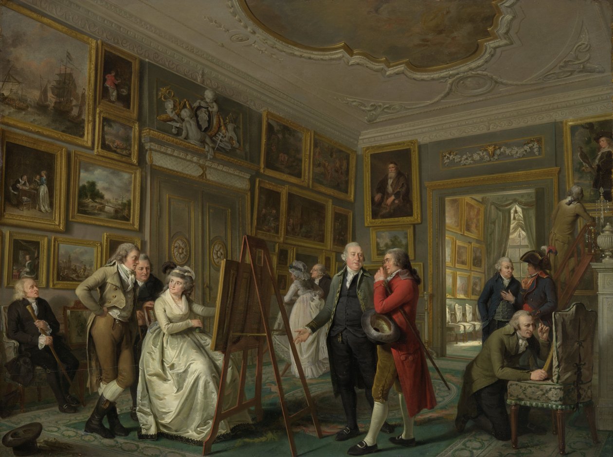 A Galeria de Arte ou Jan Gildemeester Jansz, 1794-5 de Adriaan de Lelie