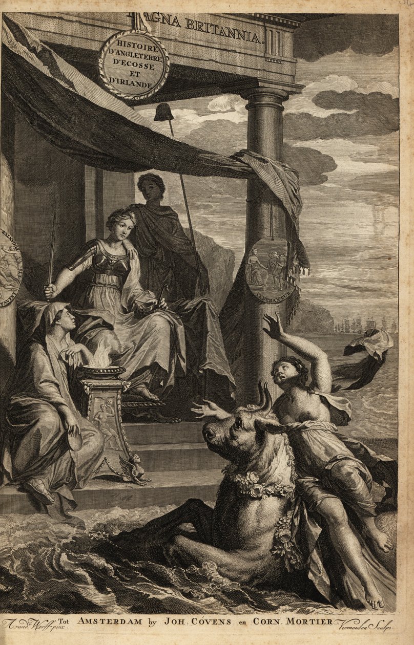 Frontispício alegórico com Europa, Zeus e Themis de Adriaan van der (after) Werff