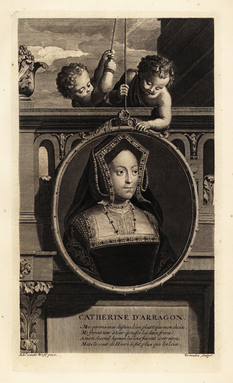 Catarina de Aragão (1485-1536) (gravura) de Adriaan van der (after) Werff