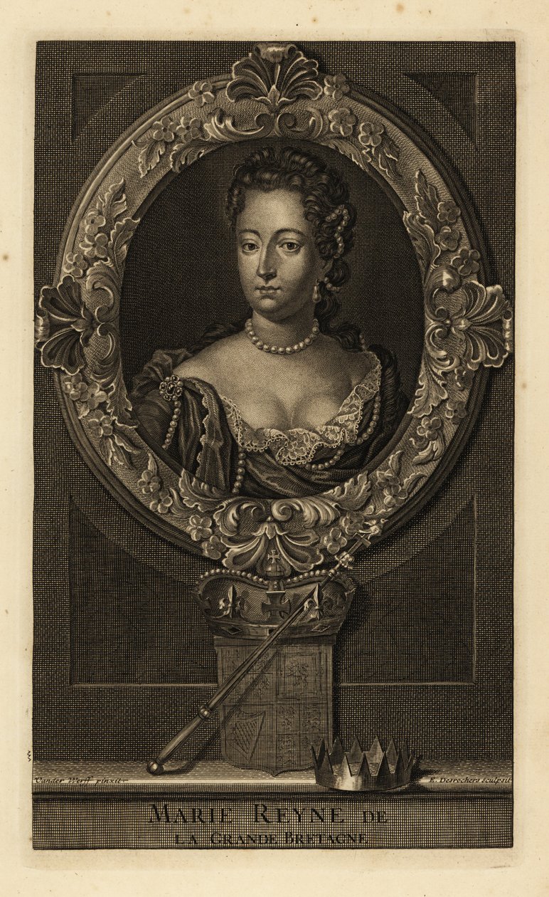 Rainha Maria II da Grã-Bretanha de Adriaan van der (after) Werff