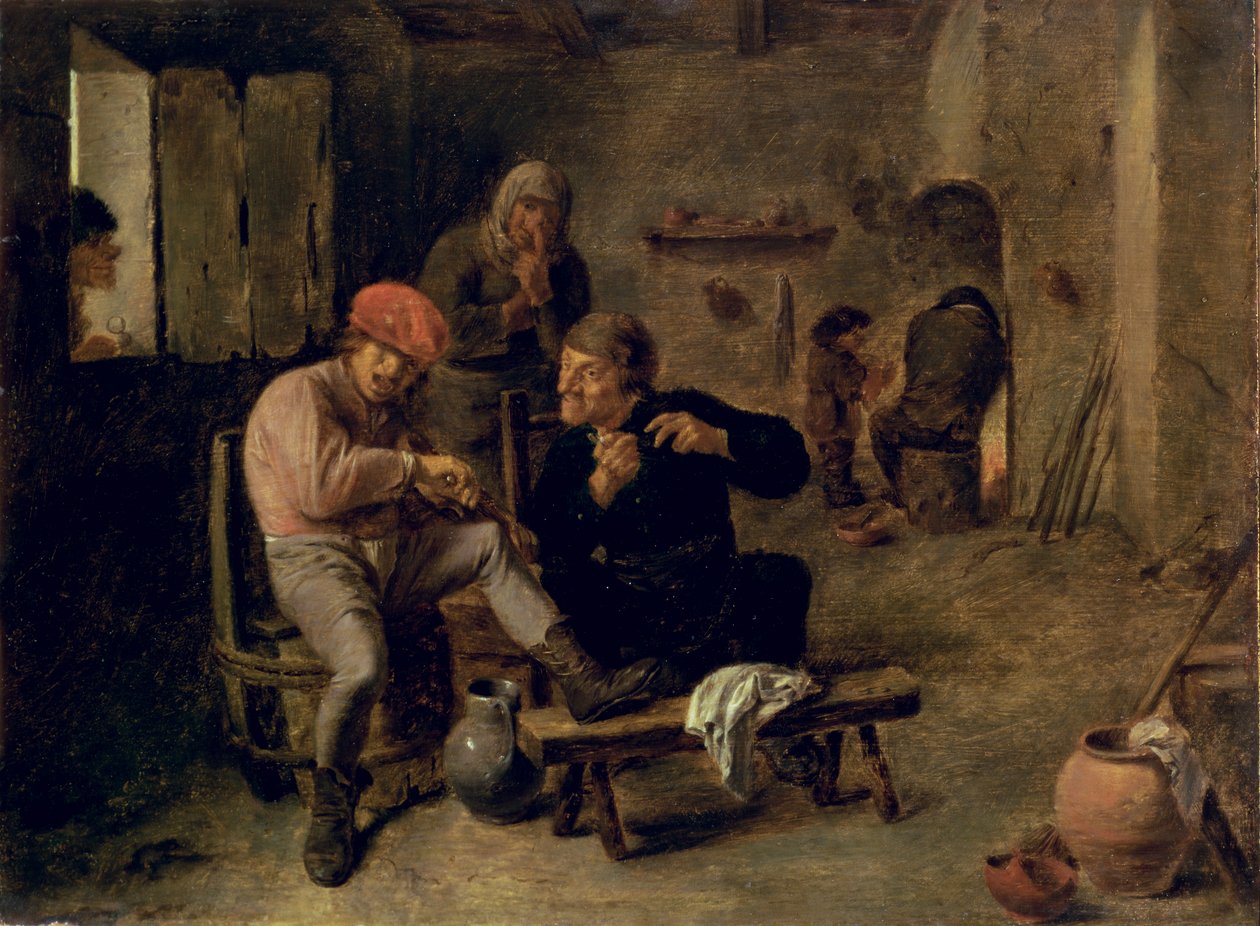 Tavern Scene, ou The Village Fiddler, 1634-8 (painel) de Adriaen Brouwer