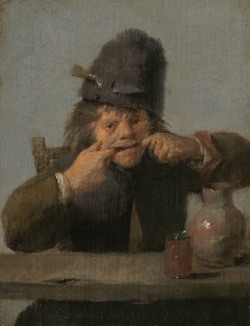 Juventude fazendo uma cara de Adriaen Brouwer