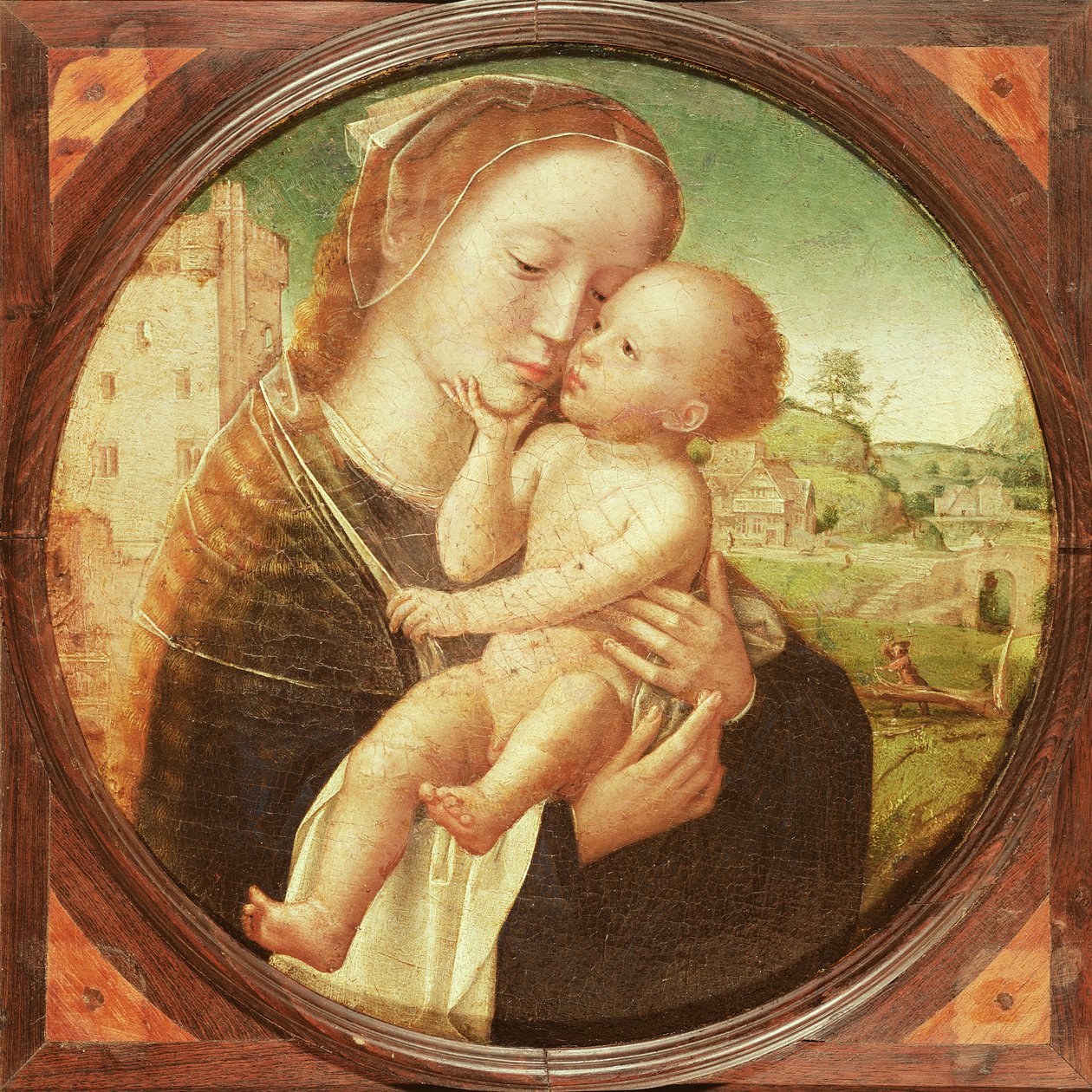 Virgem e o Menino de Adriaen Isenbrandt or Isenbrant