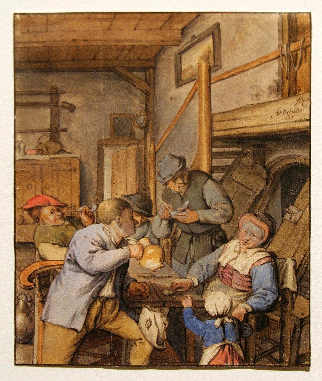 Agricultores em uma mesa em uma pousada de Adriaen Jansz. van Ostade