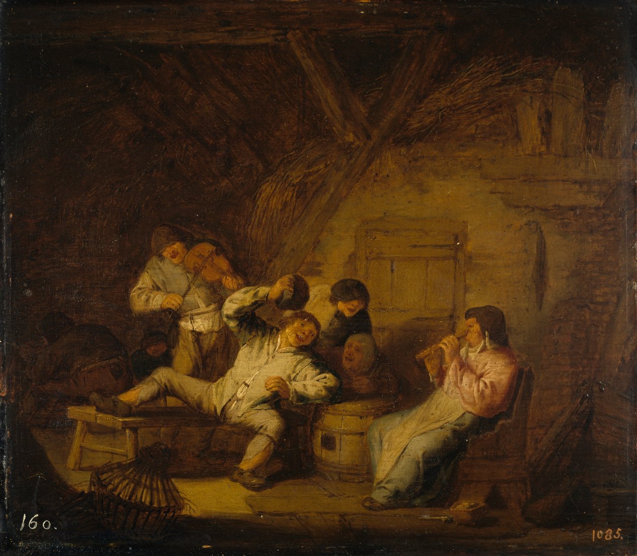 Concerto country com flauta e violino de Adriaen Jansz. van Ostade