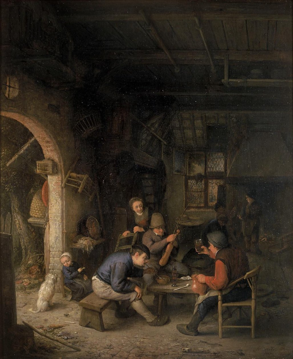 Camponeses em uma pousada de Adriaen Jansz. van Ostade