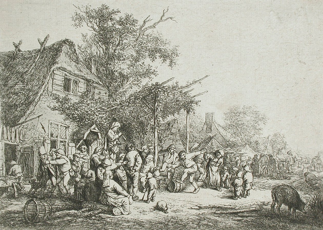 Festival da Aldeia Sob a Treliça de Adriaen Jansz. van Ostade