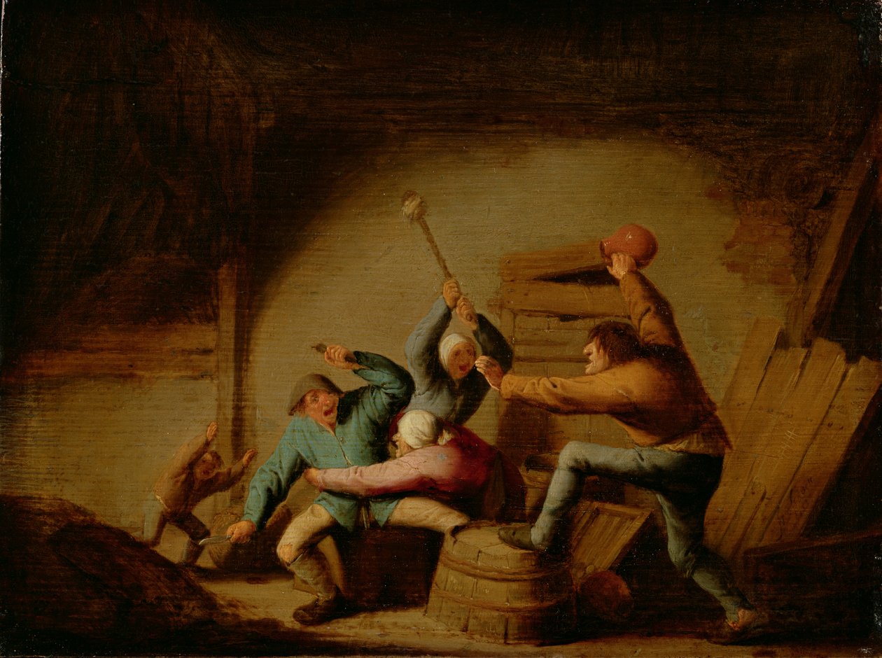 Uma luta de Adriaen Jansz. van Ostade