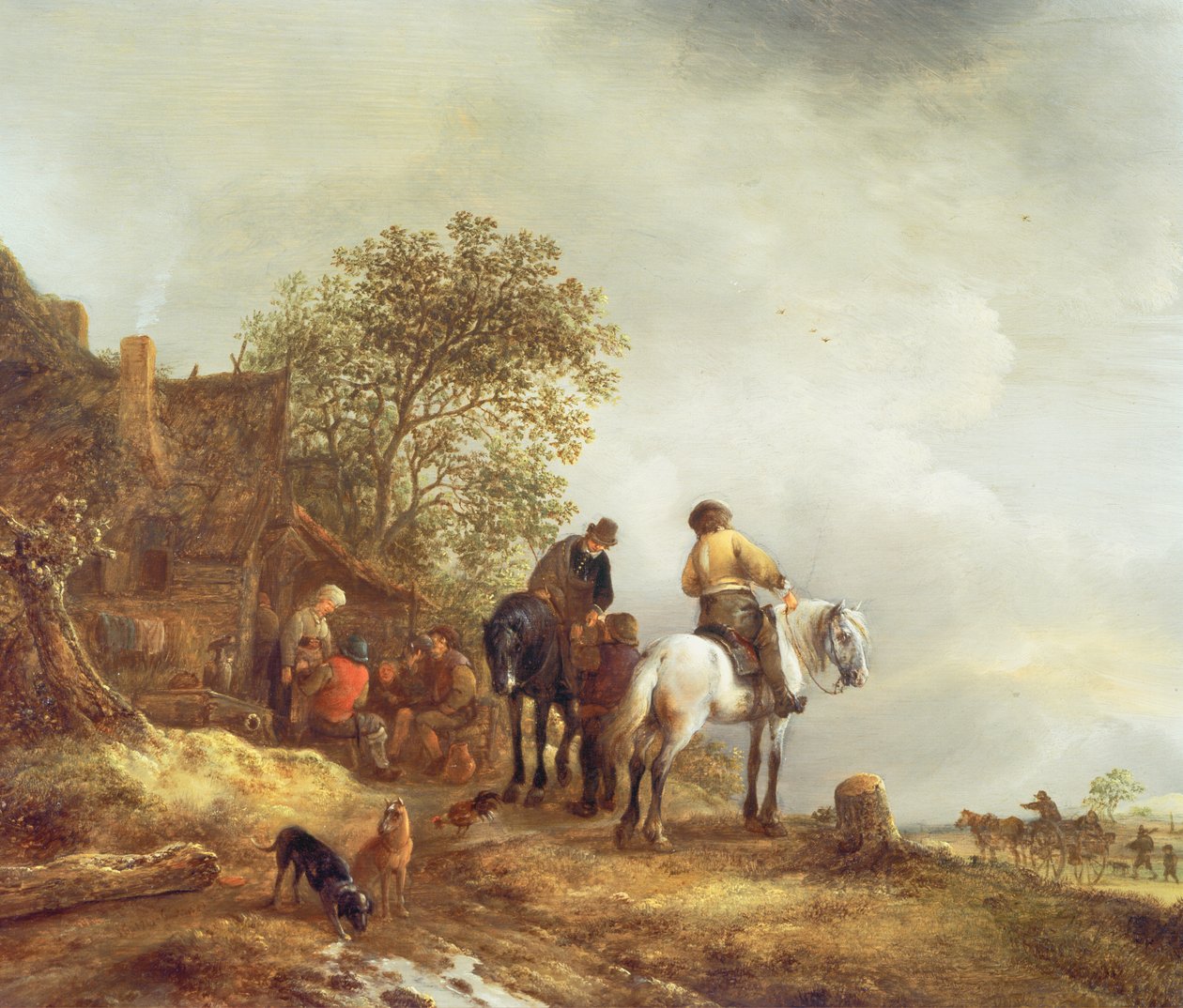Paisagem com cavaleiros de Adriaen Jansz. van Ostade