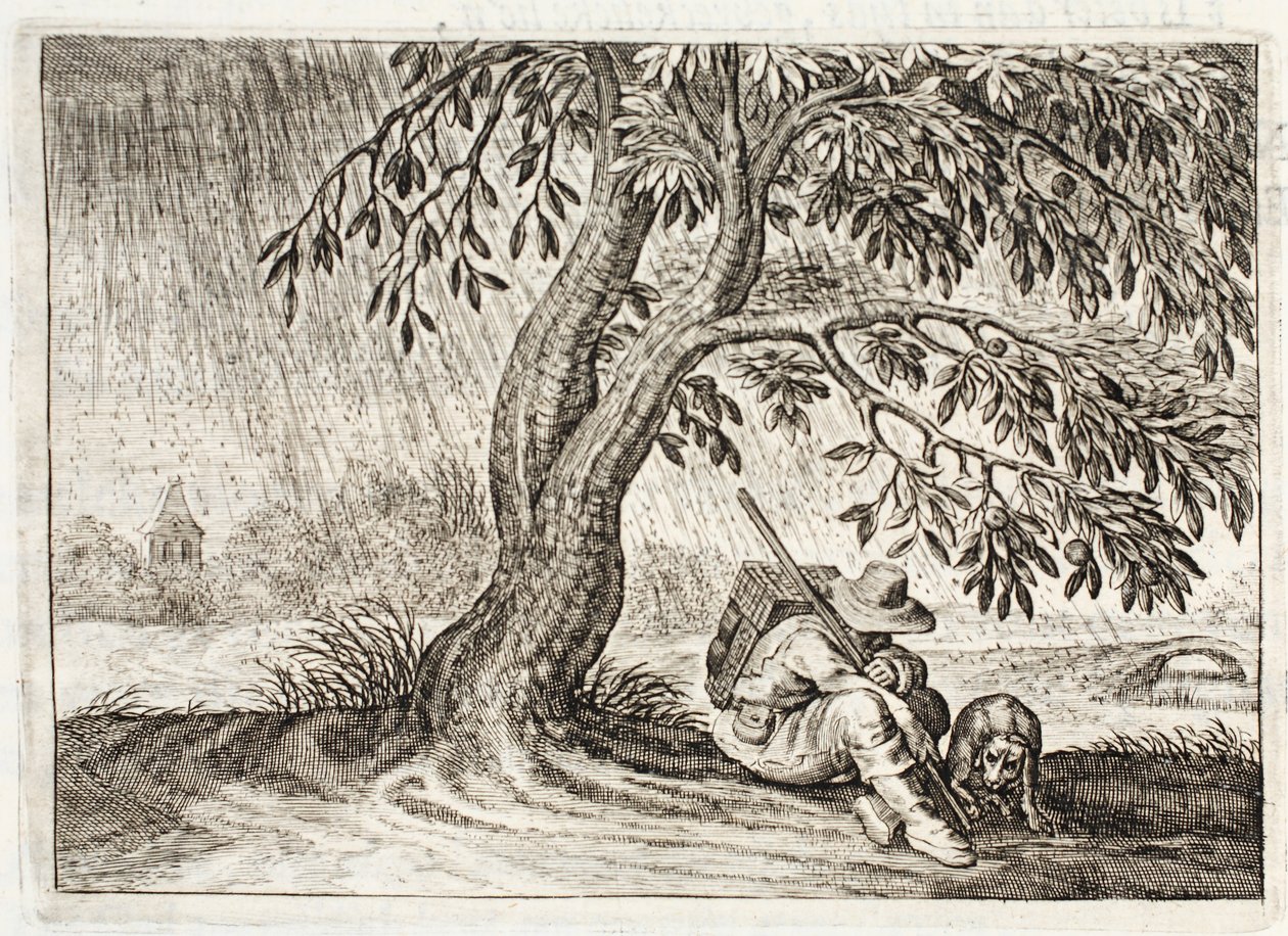 Abrigo, ilustração de &39;Emblemata of Zinne work&39; de Johannes de Brune (1589-1658), Jan Jacobs Schipper, Amsterdã, 1661 de Adriaen Pietersz van de Venne