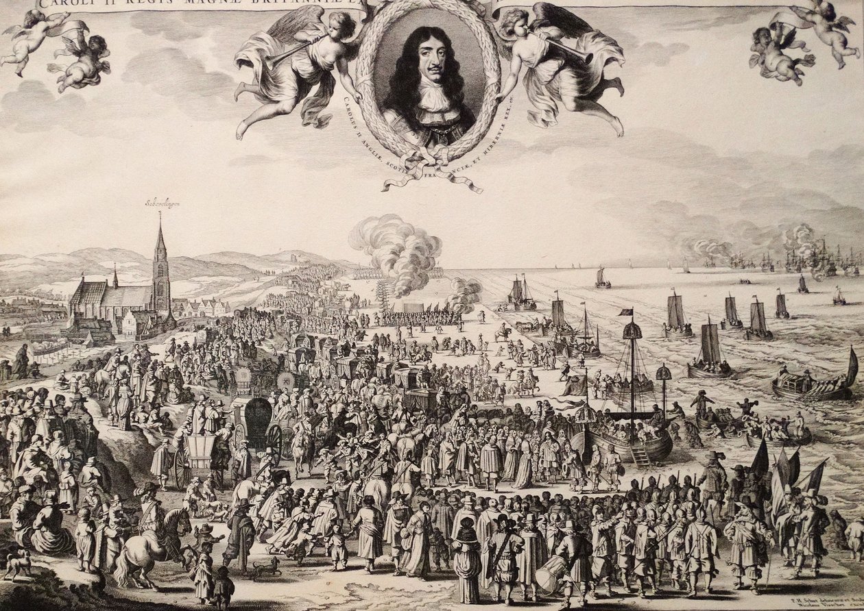 A partida de Charles II de Scheveningen de Adriaen Pietersz van de Venne