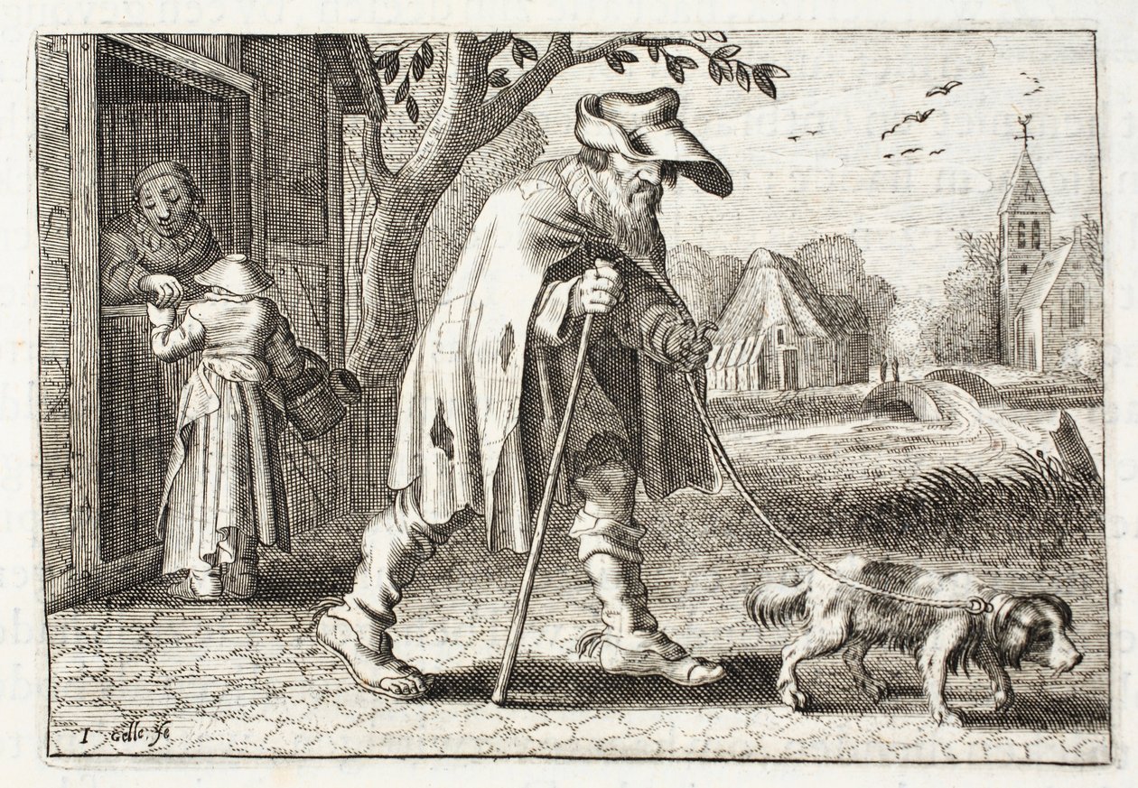 O cego, ilustração de &39;Emblemata of Zinne work&39; de Johannes de Brune (1589-1658), Jan Jacobs Schipper, Amsterdã, 1661 de Adriaen Pietersz van de Venne