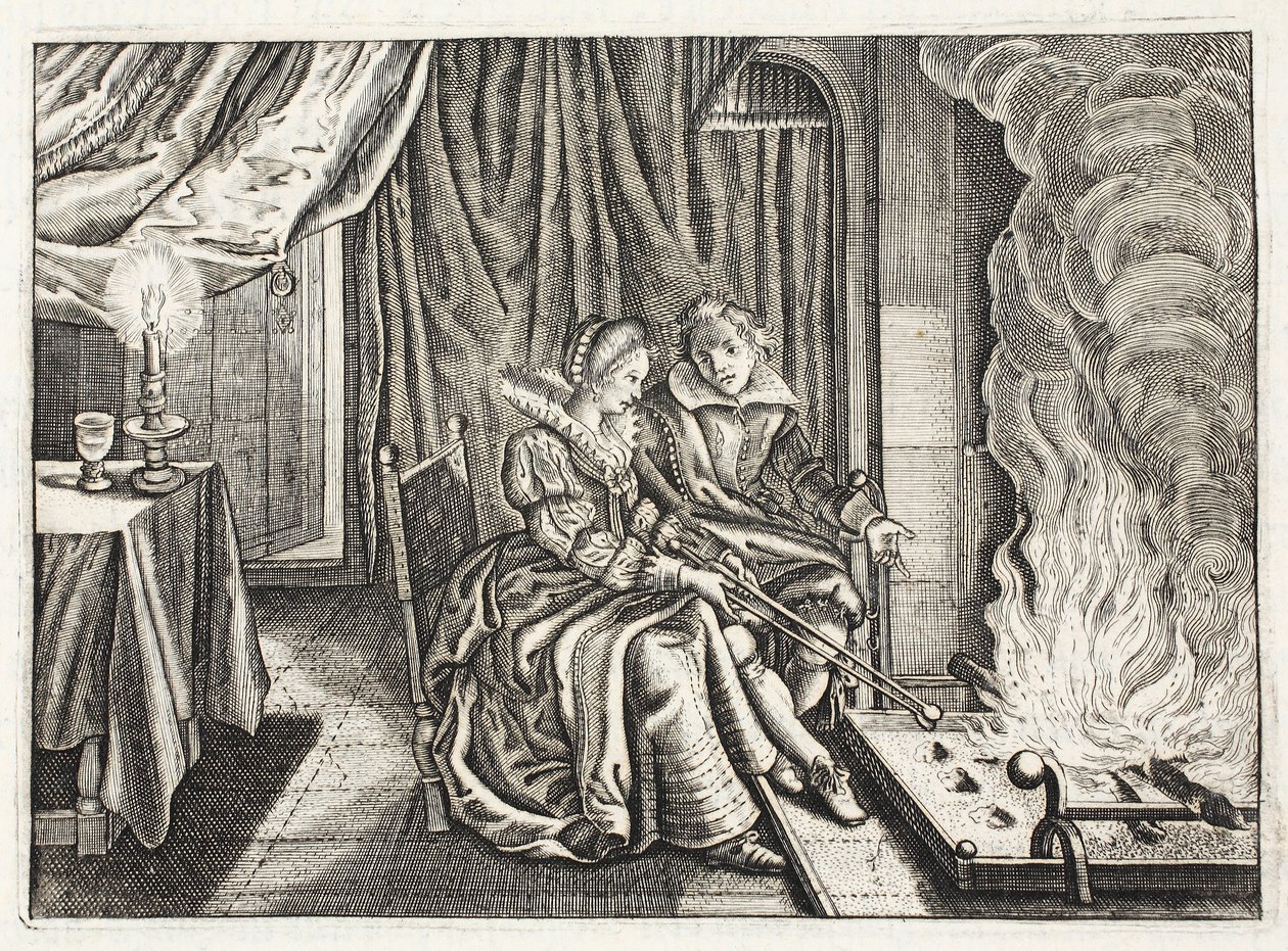Pense, ilustração de &39;Emblemata of Zinne work&39; de Johannes de Brune (1589-1658), Jan Jacobs Schipper, Amsterdã, 1661 de Adriaen Pietersz van de Venne