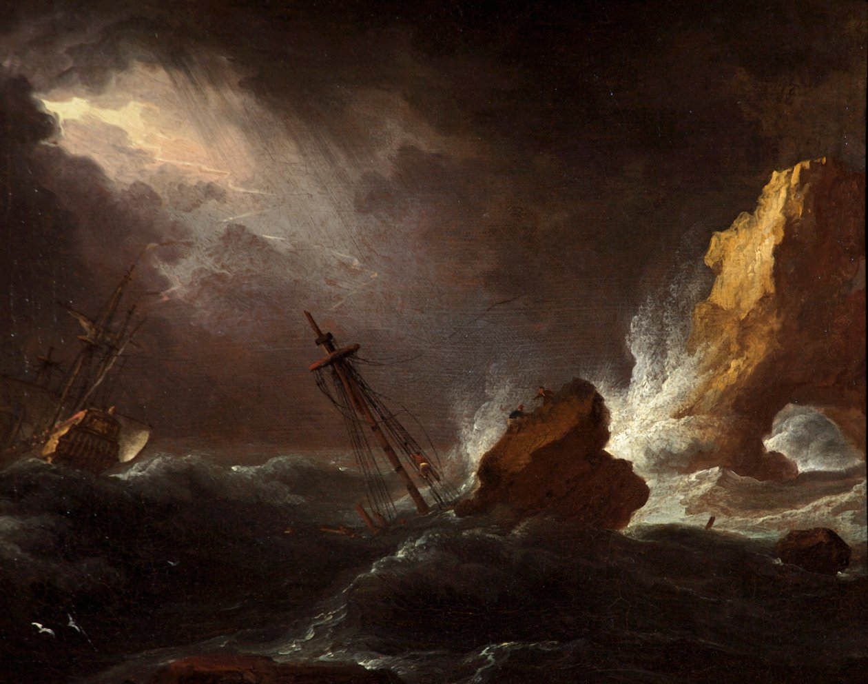 Seascape em tempo tempestuoso, c.1700 de Adriaen van Diest
