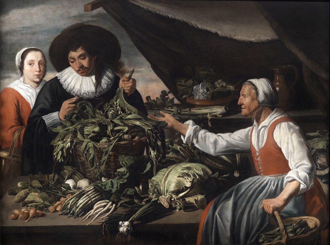 Vendedor de vegetais antigos de Adriaen van Utrecht