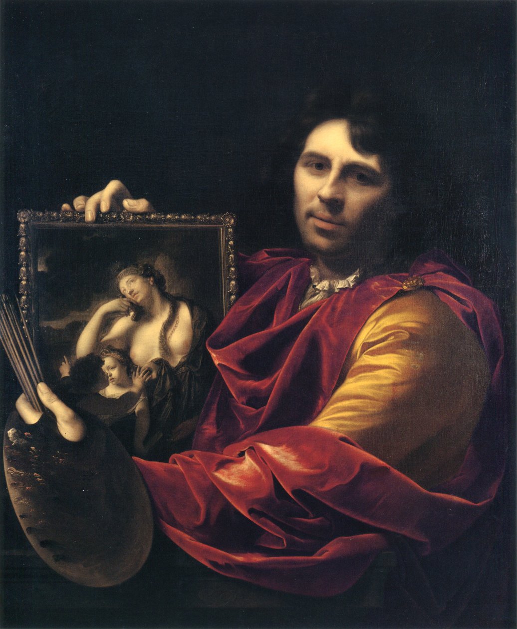Auto-retrato com esposa e filha de Adriaan van der Werff