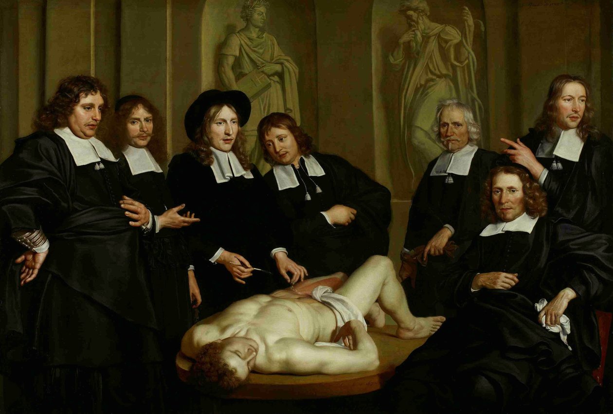 A lição de anatomia do Dr. Frederik Ruysch, 1670 de Adriaen Backer
