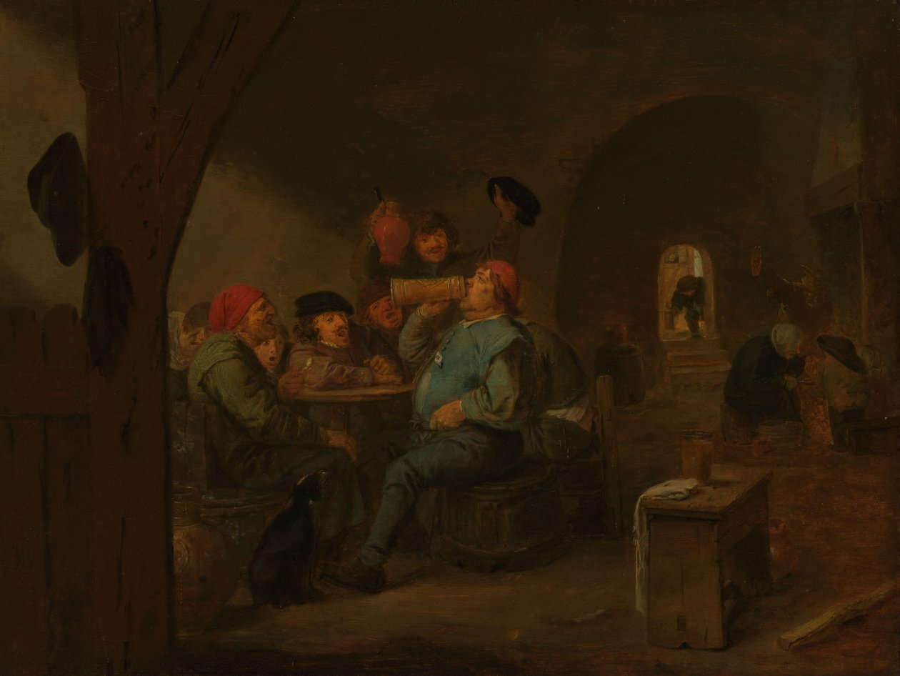 Bebidas numa Taberna de Adriaen Brouwer (manner of)