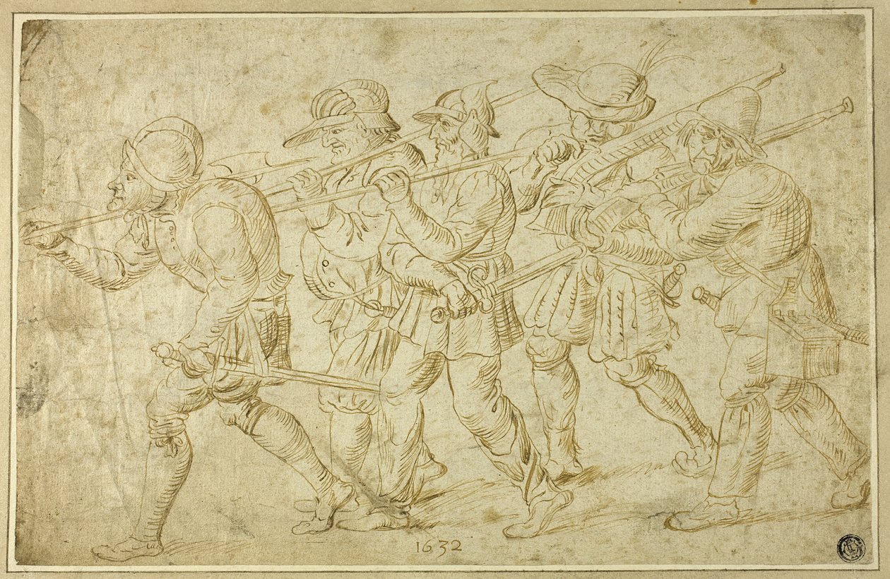 Soldados de infantaria de Adriaen Brouwer