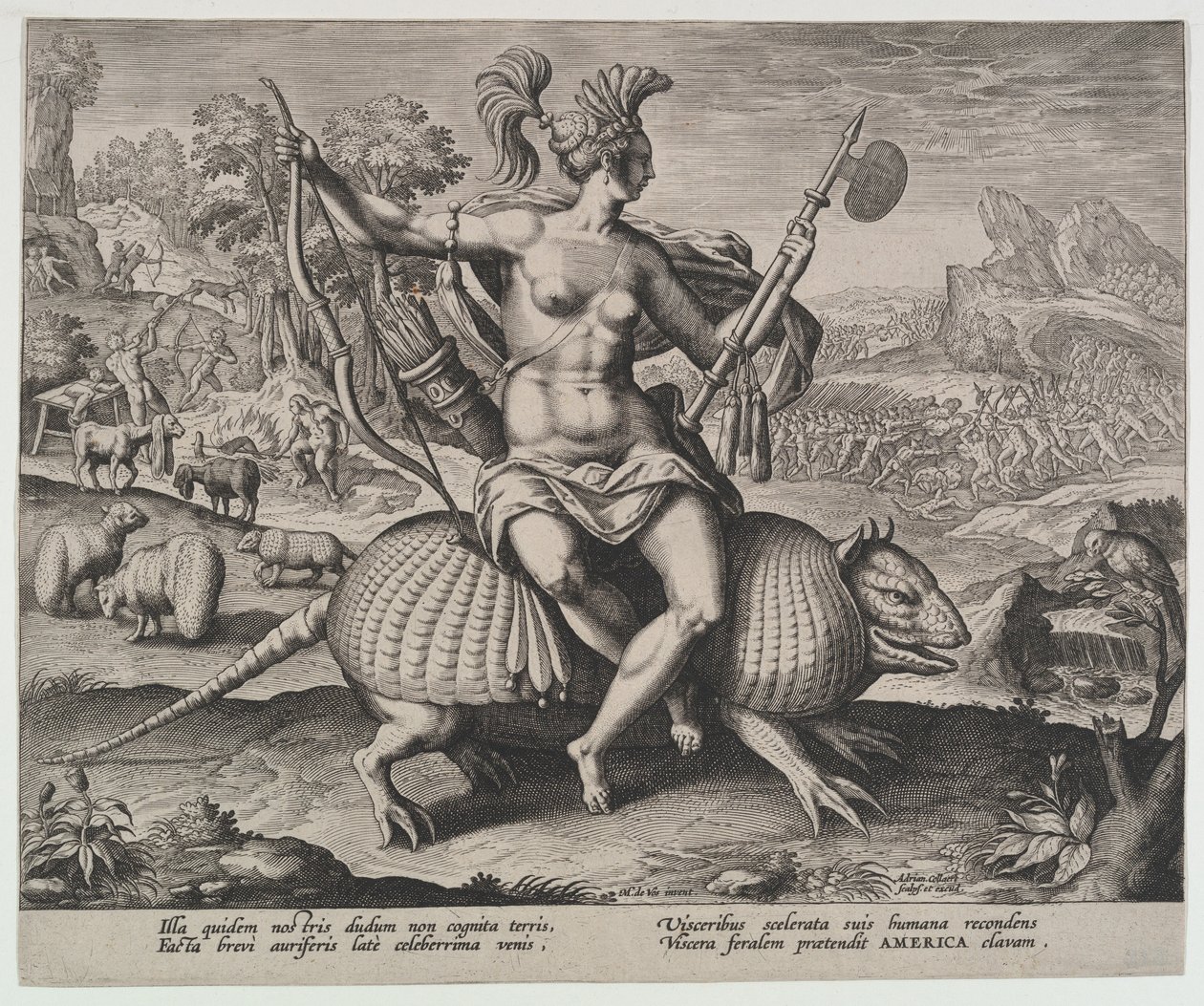 América, dos Quatro Continentes,.n.d. de Adriaen Collaert