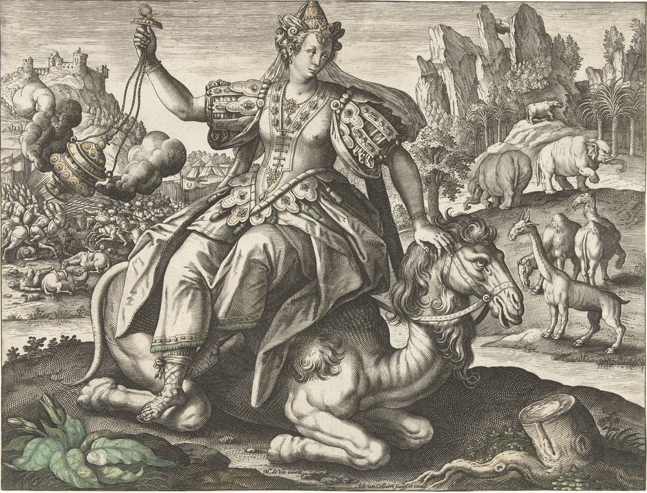 Ásia
Os quatro continentes (título da série) de Adriaen Collaert