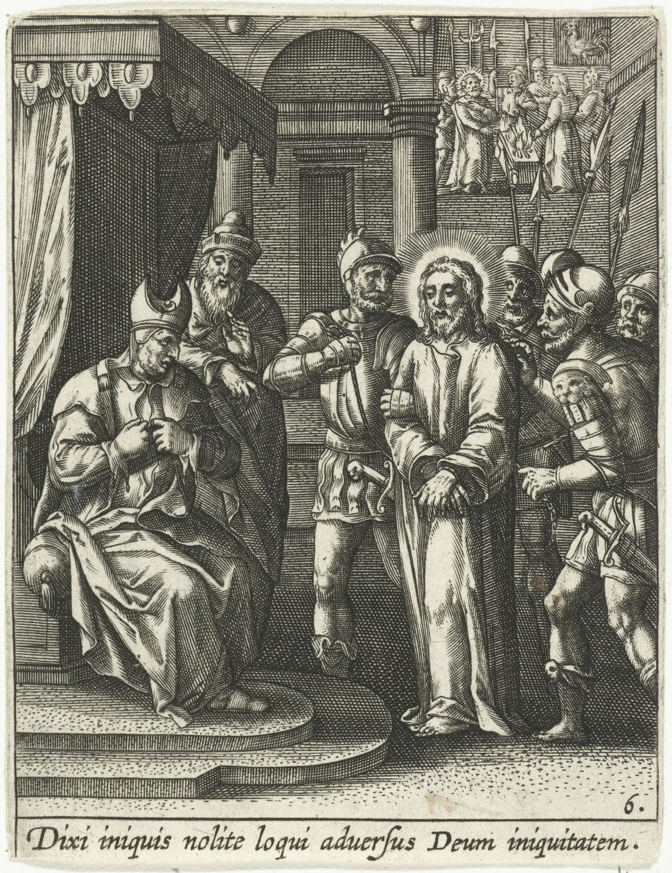 Cristo perante Caifás de Adriaen Collaert