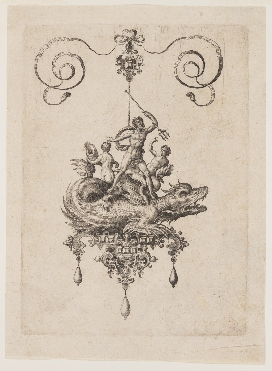 Desenhos para pendentes com monstros marinhos de Adriaen Collaert