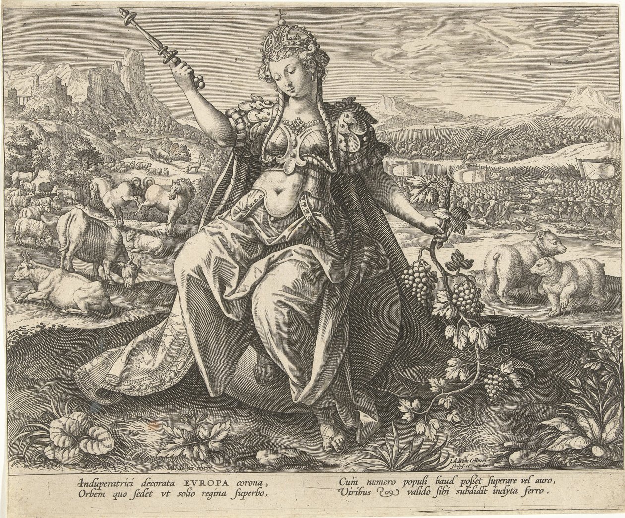 Europa
Os quatro continentes (título da série) de Adriaen Collaert