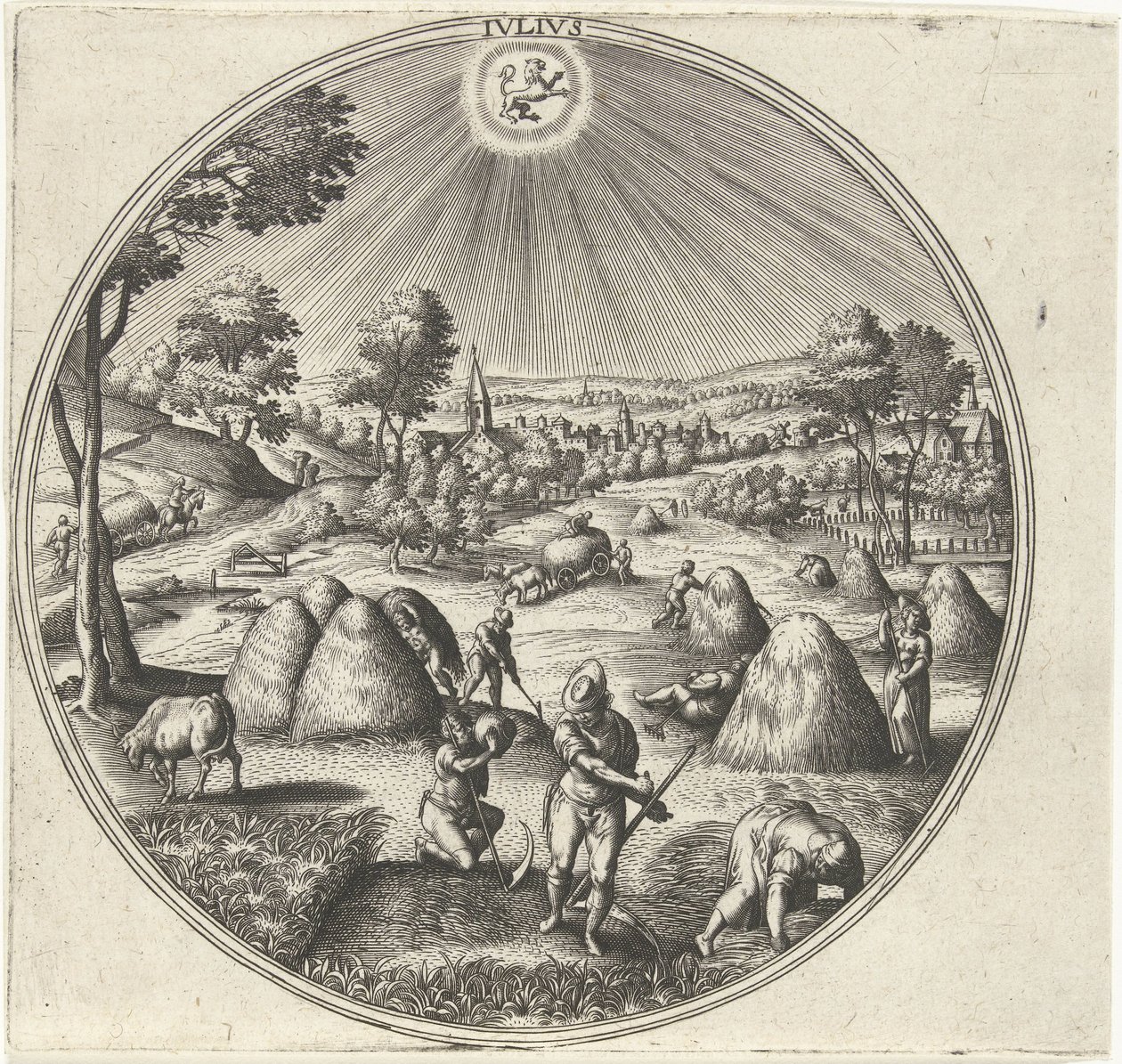 Julho
Ivlivs (título sobre o objecto)
Os doze meses (título da série) de Adriaen Collaert