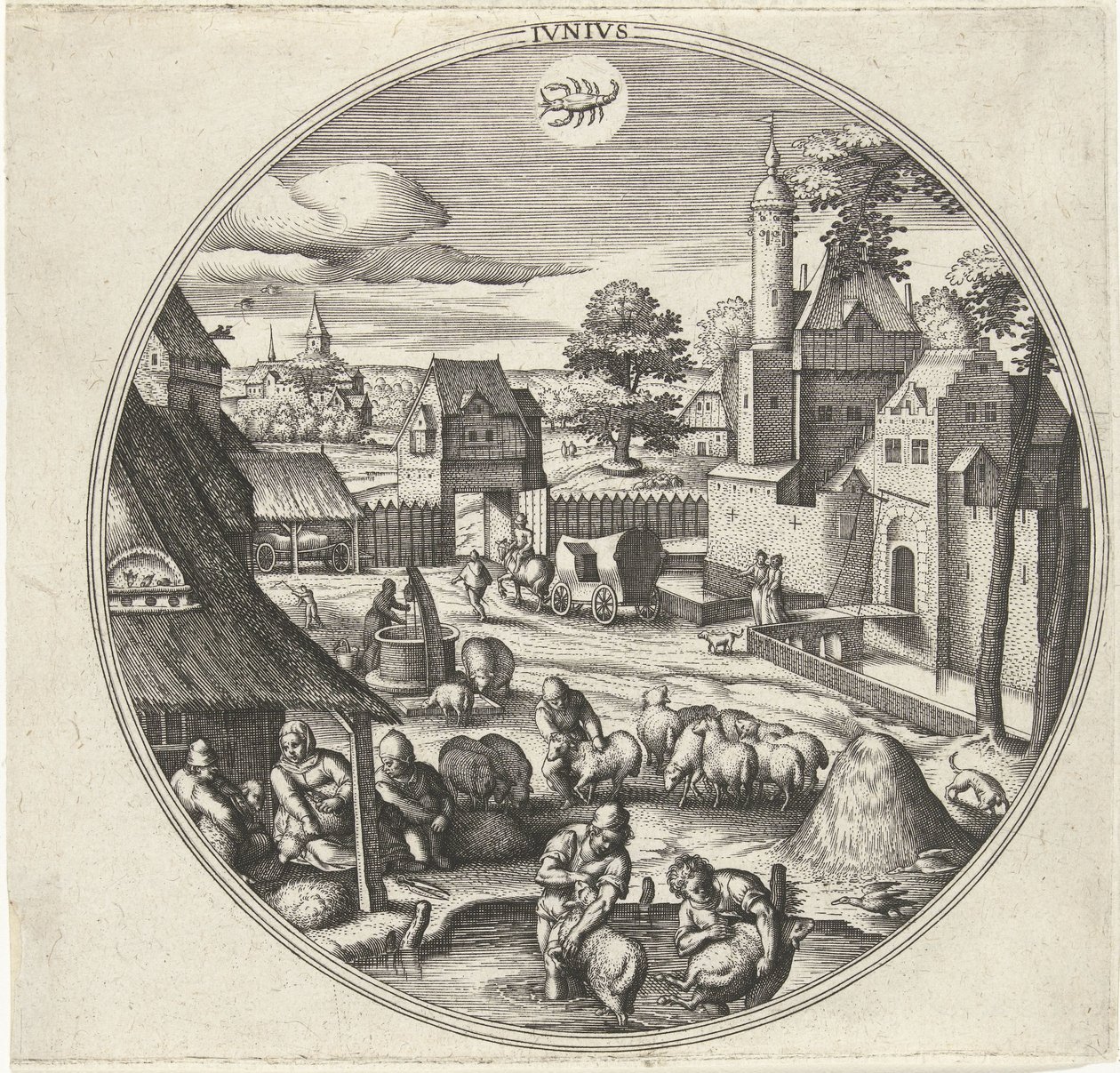 Junho Jvnivs (título no objeto) Os Doze Meses (título da série) de Adriaen Collaert