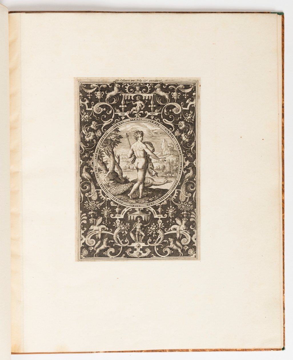 Juno, prato de um conjunto de 6 desenhos ornamentais com o Julgamento de Paris de Adriaen Collaert