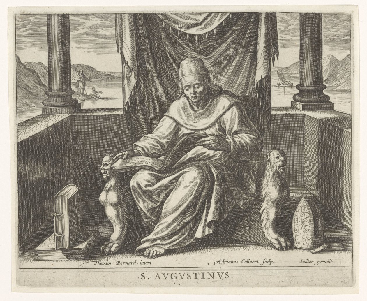 Igreja Padre Agostinho Os Quatro Padres da Igreja (título da série) de Adriaen Collaert