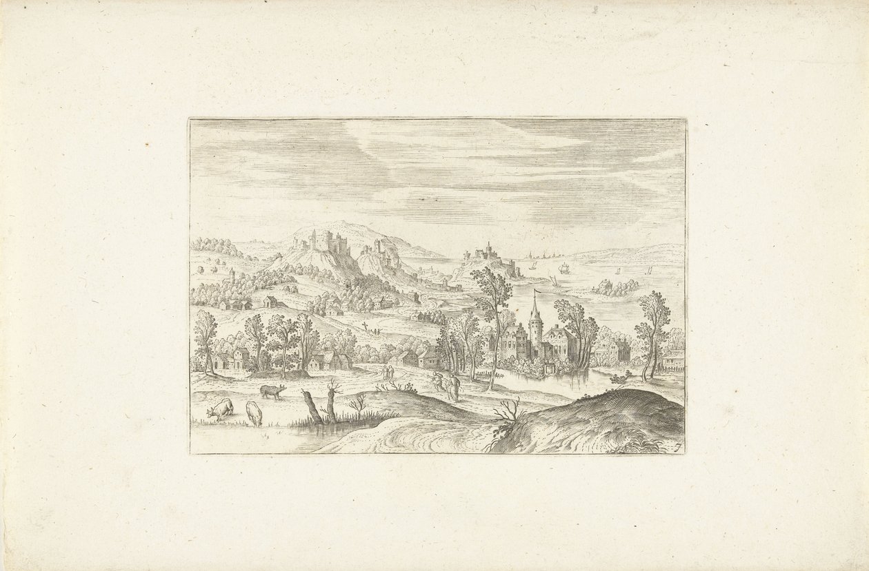 Paisagem com um riacho
Paisagens à volta de Antuérpia (título da série) de Adriaen Collaert