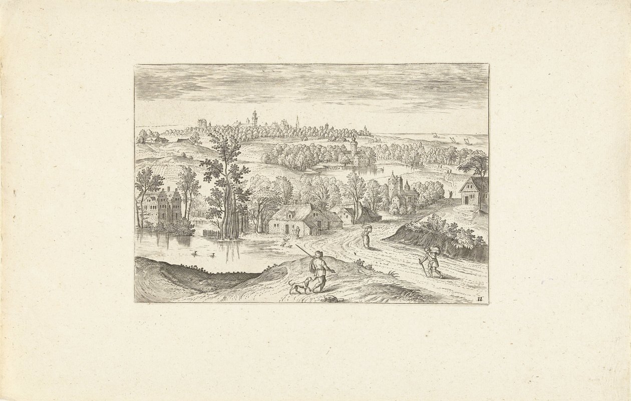Paisagem com uma lagoa Paisagens ao redor de Antuérpia (título da série) de Adriaen Collaert
