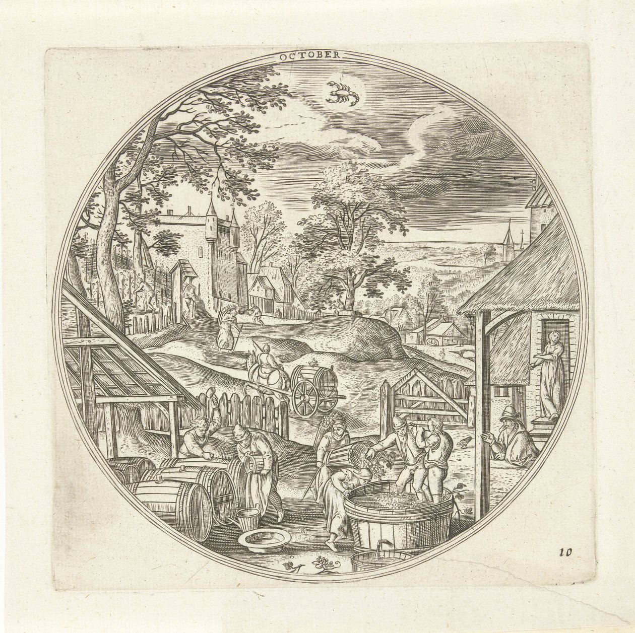 Outubro
Os doze meses (título da série) de Adriaen Collaert