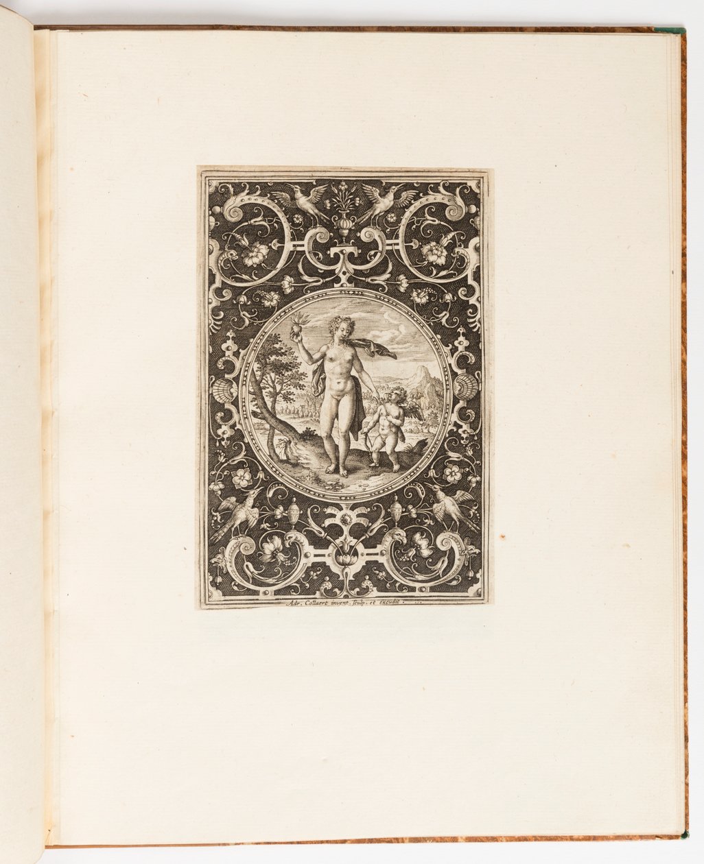 Vênus, placa de um conjunto de 6 desenhos ornamentais com o Julgamento de Paris de Adriaen Collaert