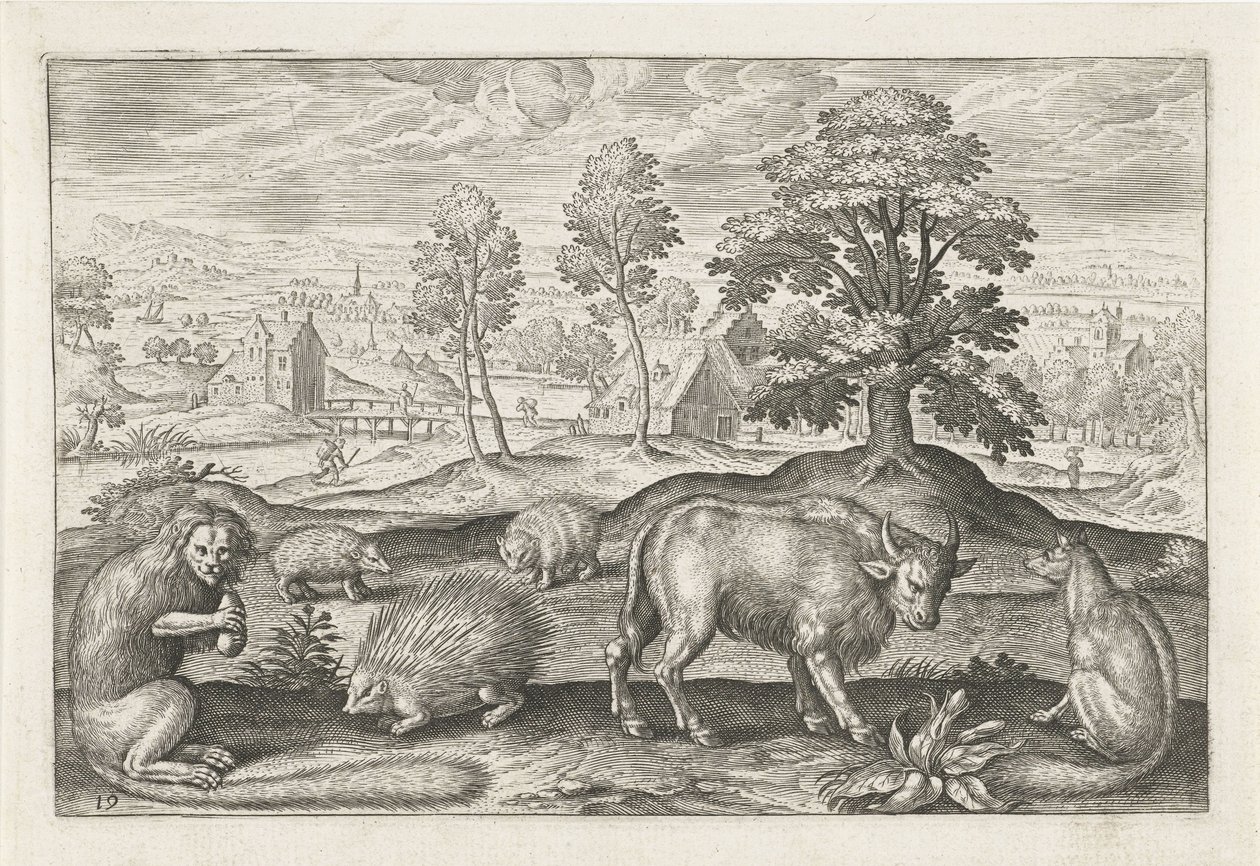 Animais diferentes Animais de quatro patas (título da série) Animalivm Qvaddrvpedvm (título da série) de Adriaen Collaert