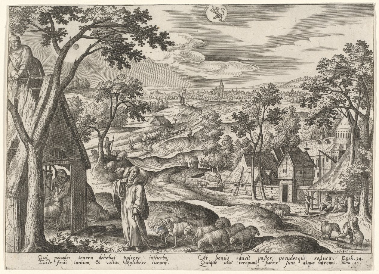 O bom Pastor de Adriaen Collaert after Hans Bol