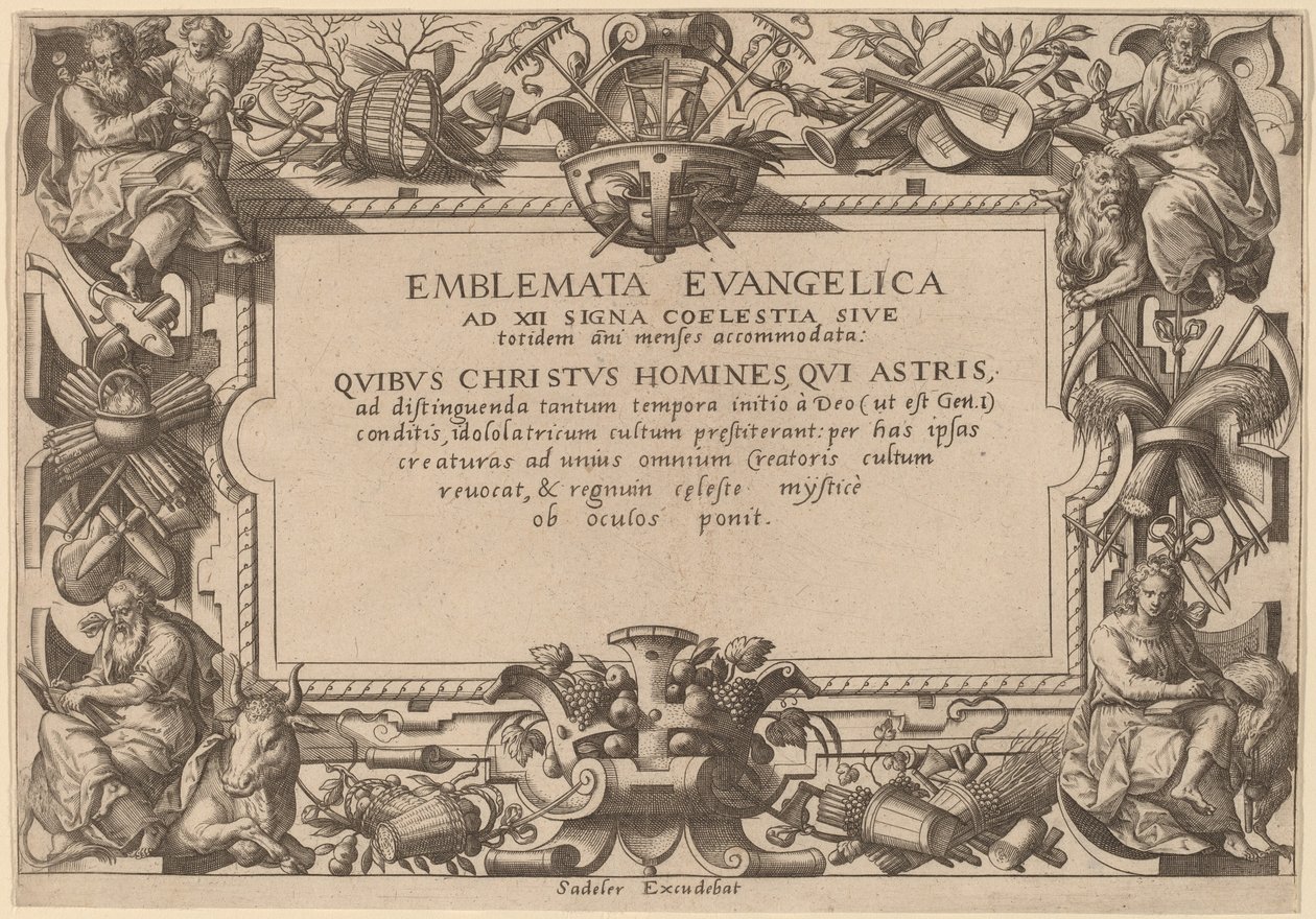 Folha de rosto de Adriaen Collaert after Hans Bol