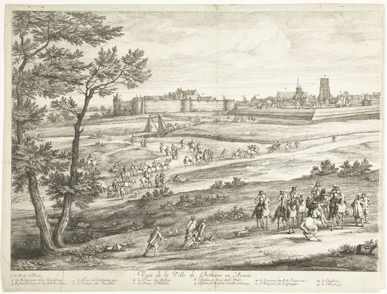 Vista de Bethune (página da esquerda)
Veuë de la Ville de Bethune en Artois (título sobre o objecto) de Adriaen Frans Boudewyns