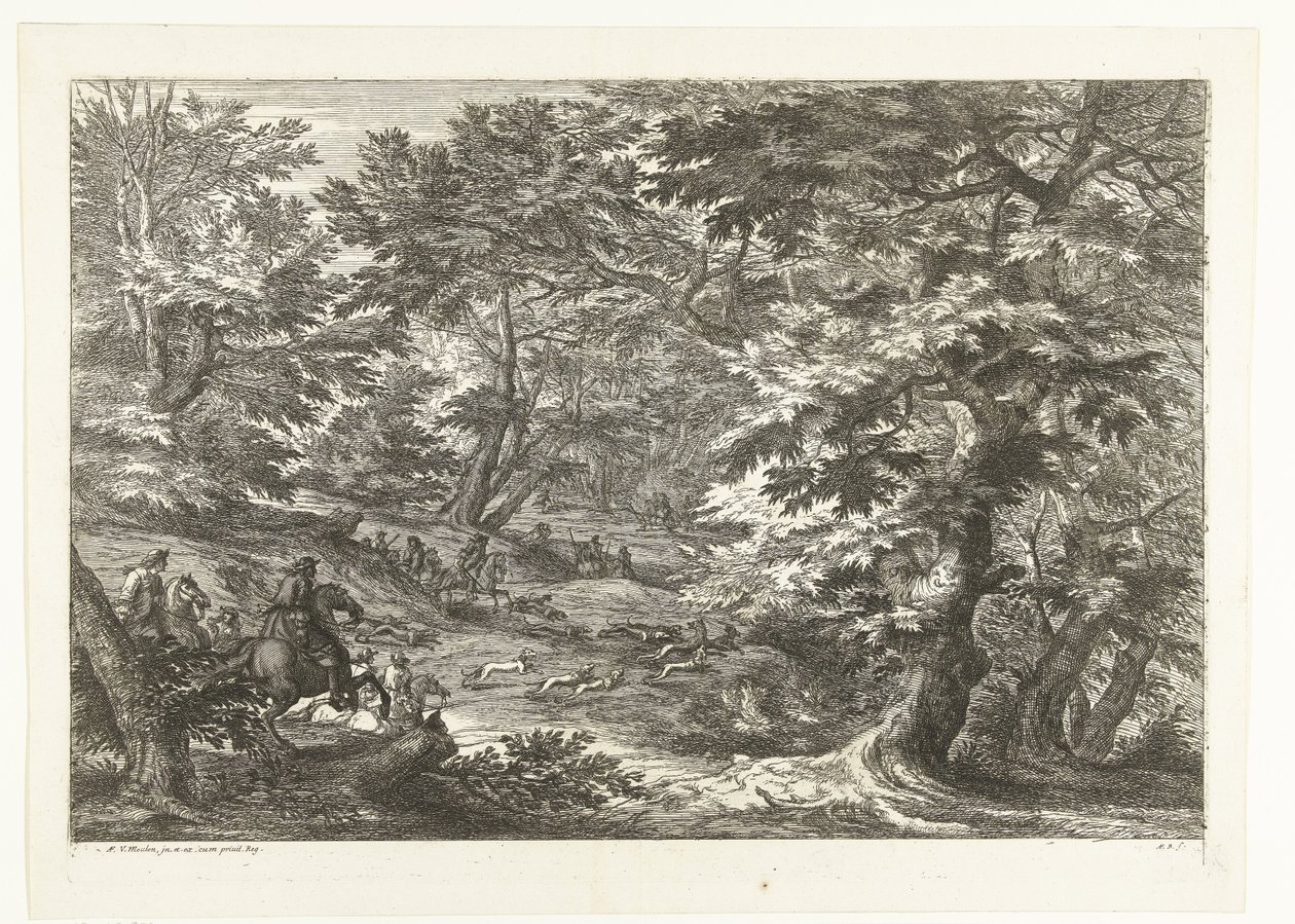 Paisagem com caça à raposa
Paisagem com caçadores (título da série) de Adriaen Frans Boudewyns