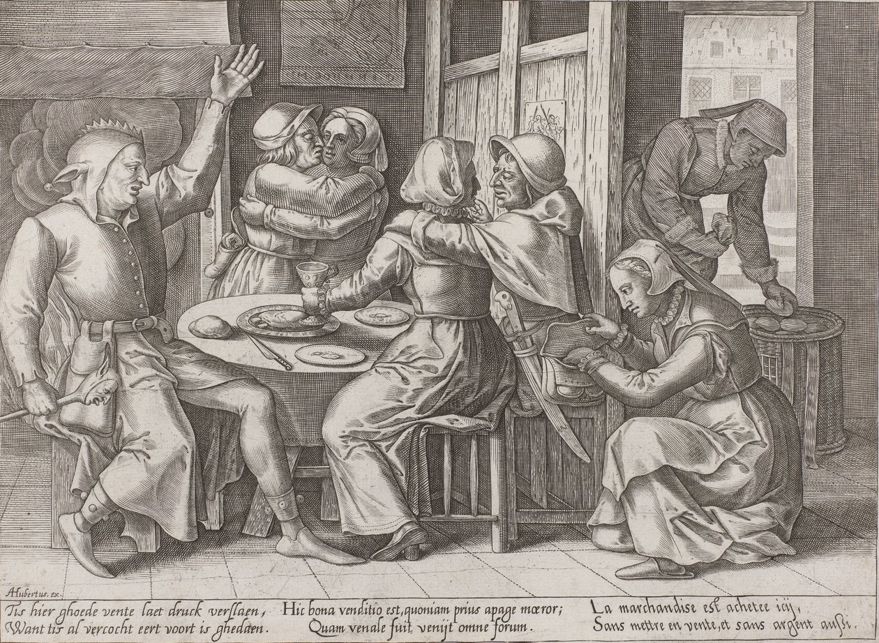 Companhia de bebidas com um bobo da corte de Adriaen Huybrechts (I)