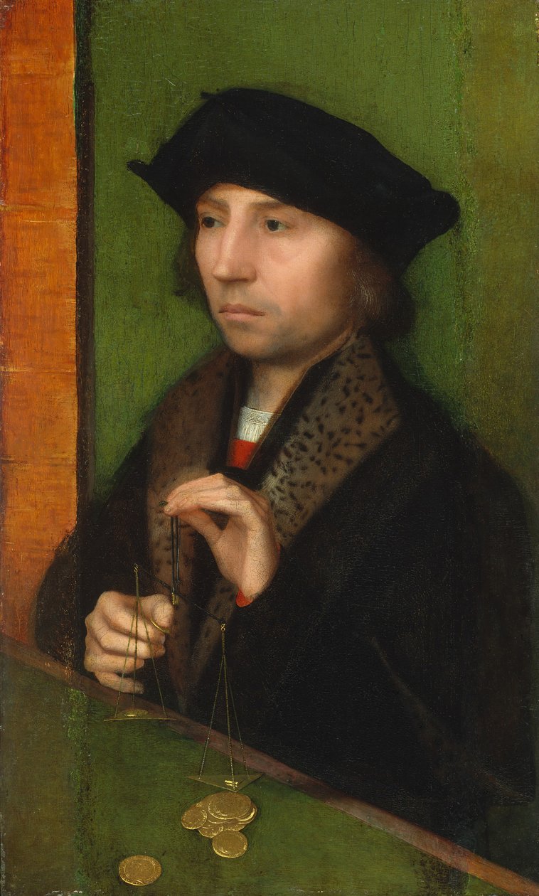 Homem Pesando Ouro, ca. 1515-20. de Adriaen Isenbrandt