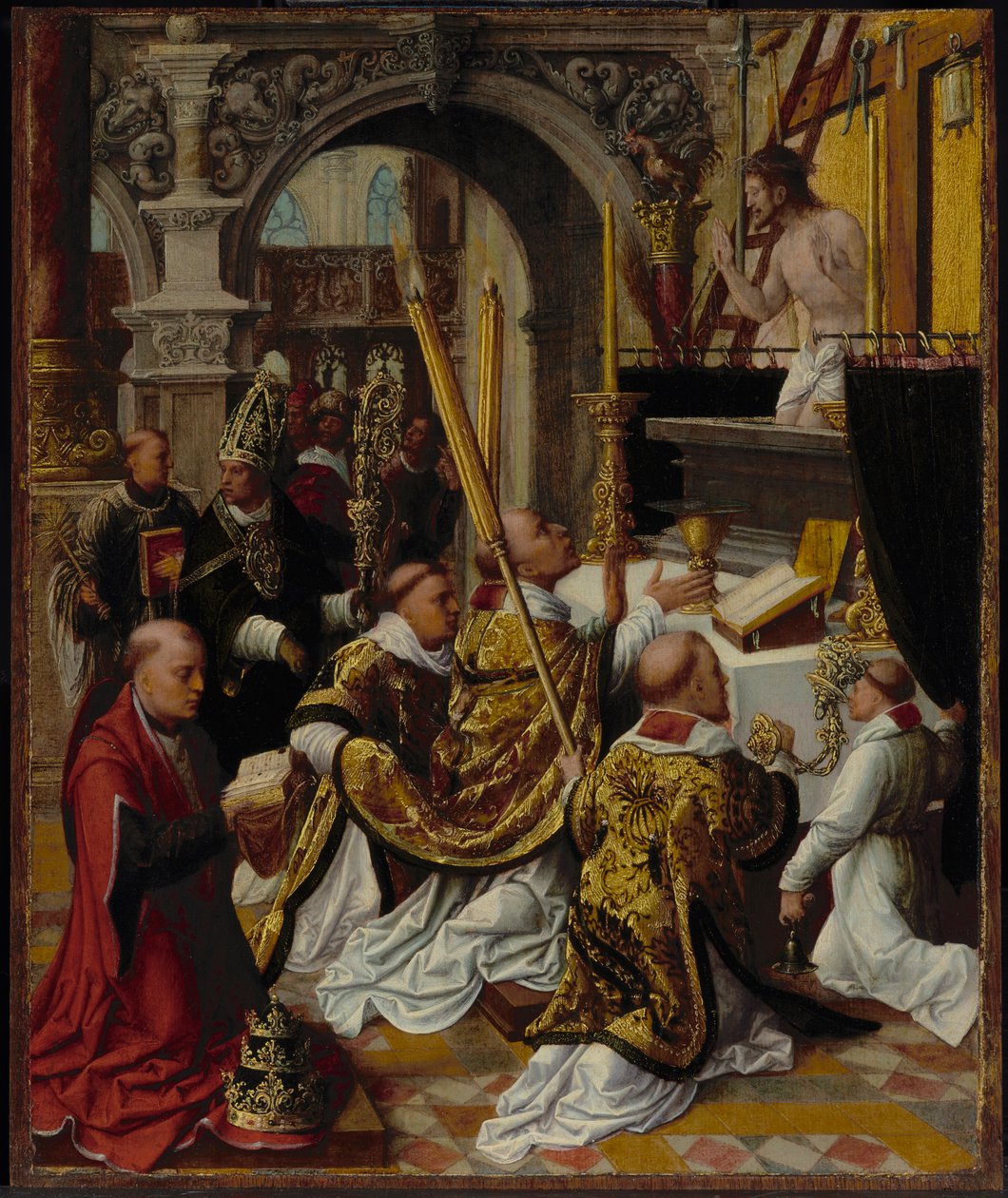 A Missa de São Gregório Magno (540-604) de Adriaen Isenbrandt or Isenbrant