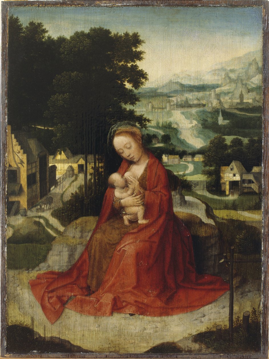 O resto no voo para o Egipto, c.1520-30 (óleo no painel) de Adriaen Isenbrandt or Isenbrant