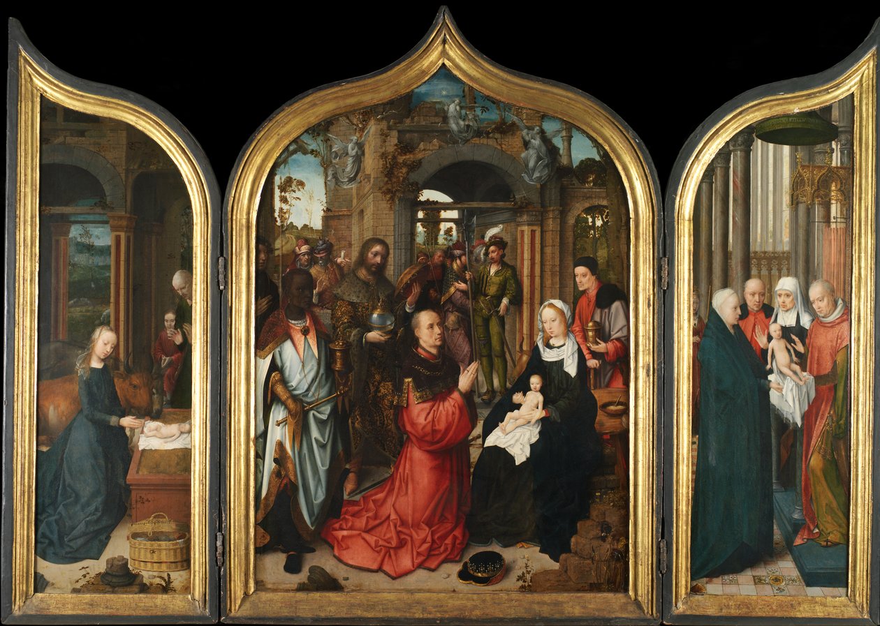 Tríptico, c.1510-12 (óleo sobre painel) de Adriaen Isenbrandt or Isenbrant